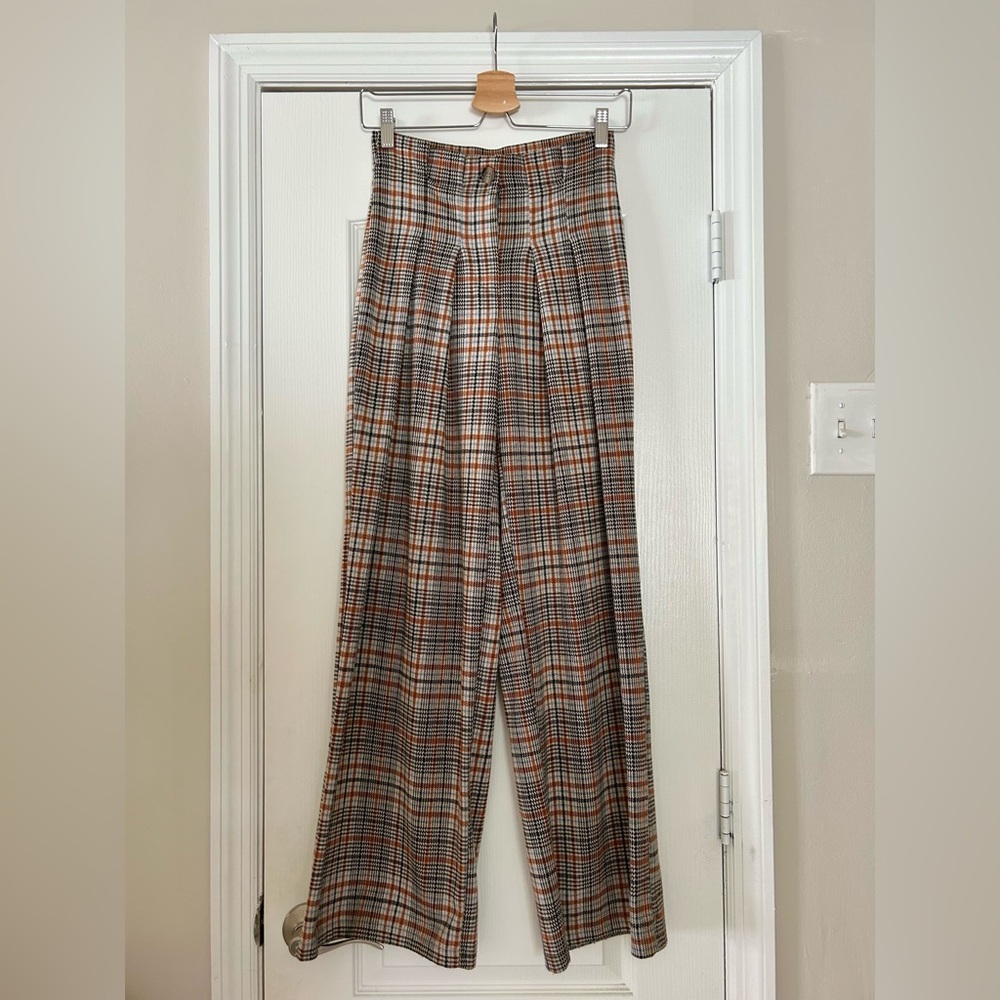 Anthropologie Maeve Plaid Trousers